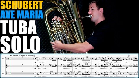 OUTSTANDING TONE & CONTROL! Schubert "Ave Maria" Tuba Solo - Brian Kelley. Play Along!
