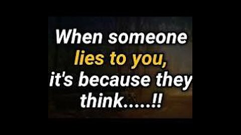 When someone lies to you, it's because they think...!! Psychology Facts Motivation #quotes