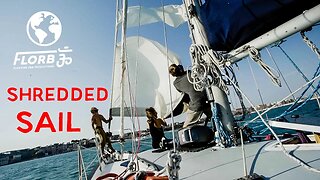 Full Time Liveaboard Boat Life: Shredding a Sail while Sailing in France