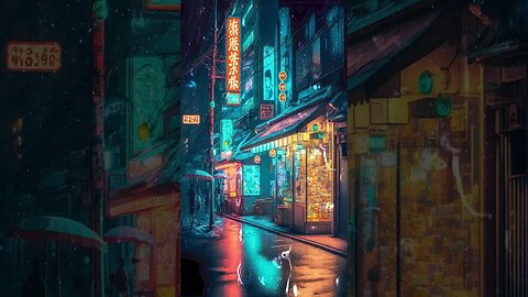 rainy street 3 #neon #night #colorful #shorts #viral