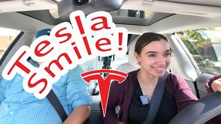 First Time Tesla Test Drive! - MUST SEE Her Reactions! - The Tesla Smile Strikes! - Tesla Model 3!