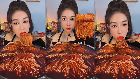 Asmr Spicy Enoki Mushroom - Mukbang Eating Show?