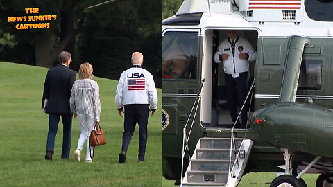Biden shows up shuffling on his way to another long weekend vacation from doing literally nothing and acting like a toddler excited by his new outfit.