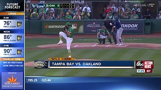 Rays power through A's in AL wild-card game