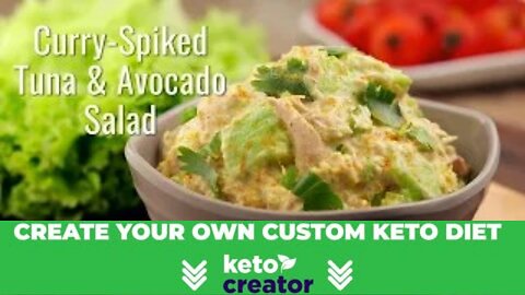 Keto Curry Spiked Tuna and Avocado Salad."The Ultimate Guide to Starting and Sustaining a Keto Diet"