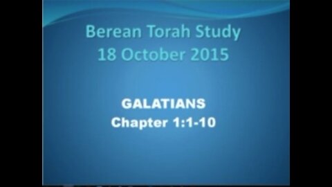 Galatians Chaper 1 1-10