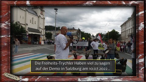Die Freiheits-Trychler haben viel zu sagen auf der Demo in Salzburg am 10.07.2022
