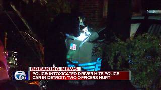 Police: Intoxicated driver hits police car in Detroit, officers injured