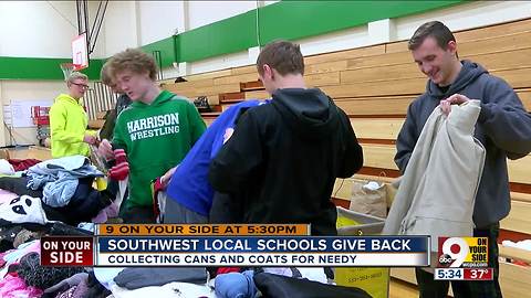 Southwest Local schools collect canned goods, coats for needy