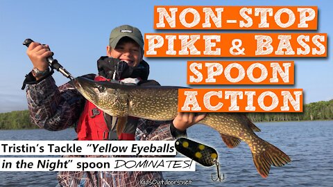 S3:E3 Non-Stop Norther Pike & Bass Spoon Action | Kids Outdoors