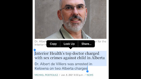 BREAKING CANADAS TOP DOCTOR ARRESTED CHILD RAPE 6.9.21