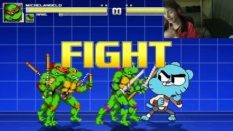 Teenage Mutant Ninja Turtles Characters (Leonardo And Raphael) VS Gumball In An Epic Battle In MUGEN