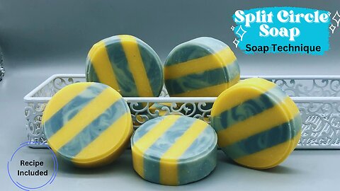 Split Circle Cold Process Soap. Made with natural colors in my handmade mold.