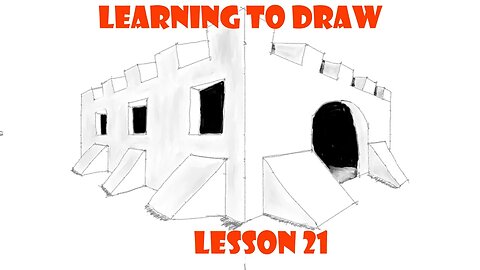 Learning To Draw: A Castle in a two-point perspective (Lesson21)