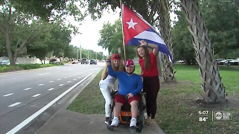 Cuban-Americans rally in Tampa to support homeland in crisis