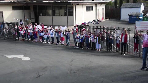 Local School Kids Honor Veterans in a "Reverse Parade".