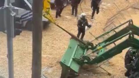 European farmers attempt to storm EU headquarters in Brussels.