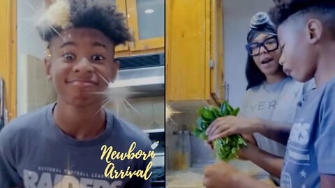 Lil Fizz & Moniece Slaughter's Son Kam Helps Mom With Cooking! 👨🏾‍🍳