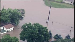 Chopper 4 over severe flooding in the Madison area