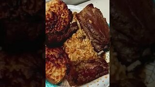 SITTIN AND SPITTIN IN THE KITCHEN OVEN COOKED BBQ SHORT RIB RICE SHRIMP AND TEXAS TOAST #ribs #rice