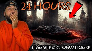 24 HOUR CHALLENGE IN MY HAUNTED ABANDONED IT CLOWN HOUSE GONE WRONG!