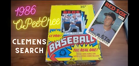 1986 O-Pee-Chee Box Break Roger Clemens Hunting!