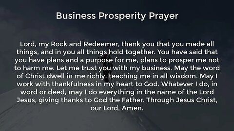 Business Prosperity Prayer (Prayer for Success and Prosperity in Business)