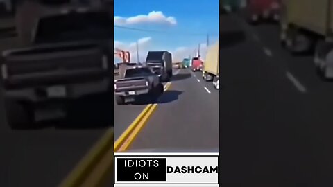 Bonehead Trucker Crashes into Semi Truck🤯