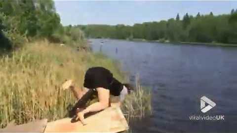 Bmx jump into river fail