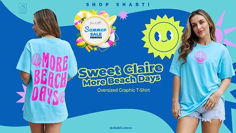 Sweet Claire "More Beach Days" Oversized Graphic T-Shirt