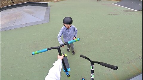 Surprising Random Kid With New Scooter!