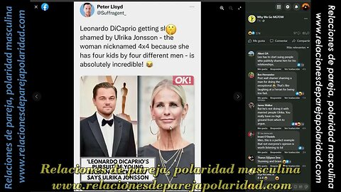 Leonardo DiCaprio es avergonzado por Ulrika Jonsson, lo que pasa es que tiene envidia de las mujeres