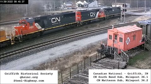 WB Manifest with IC, EJE and CN Power at Griffith, IN on November 29, 2022