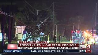 Person killed in car crash into pole