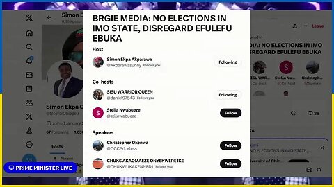 BRGIE MEDIA: ELECTION IN IMO STATE, DISREGARD EFULEFU PROFET