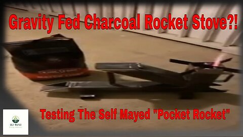 Gravity Fed Charcoal Rocket Stove?! #diy #mealprep #offgrid #shorts