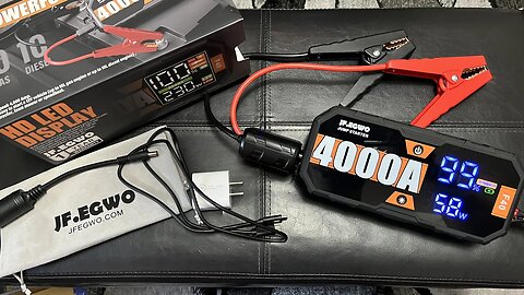 JF.EGWO F40 4000A Portable Car Jump Starter Unboxing & Overview