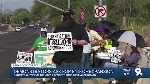 Demonstrators speak out against Central Business District expansion