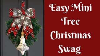 Christmas Crafts: Easy Christmas Swag | Easy Christmas Wreath | Dollar Tree Mini Christmas Tree Swag