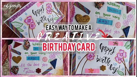 Simple DIY Birthday Card Design || Easy Craft || The World of Art