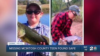 Missing McIntosh teen found safe