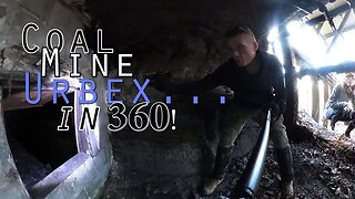 RAW 360 footage exploring an abandoned coal mine