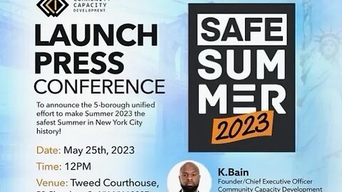 Safe summer 2023 #safesummer Cure Violence Orgs launch Tweed Courthouse 5/25/23 #safesummer2023