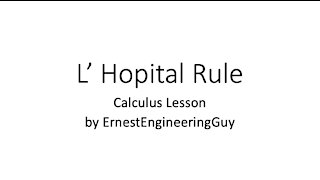 L' Hopital Rule