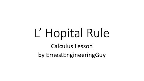 L' Hopital Rule