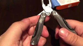 RelyOnUs mini-size, brushed stainless steel, portable, camping multitool