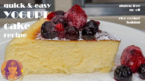 Quick and Easy Yogurt Cake Recipe | Gluten-Free | No-Oil | Soft & Moist | EASY RICE COOKER CAKES