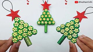 How to Make Christmas Tree With Glitter Paper | DIY Easy Christmas Crafts For Decorations