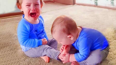 Don't Bite Me! - Funniest Sibling and Baby Video || Cool Peachy