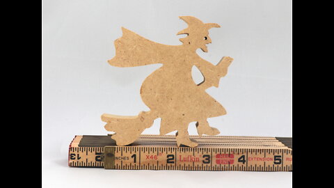 Halloween Witch on a Broom Cutout Unpainted Freestanding Halloween Decor Craft or Toys